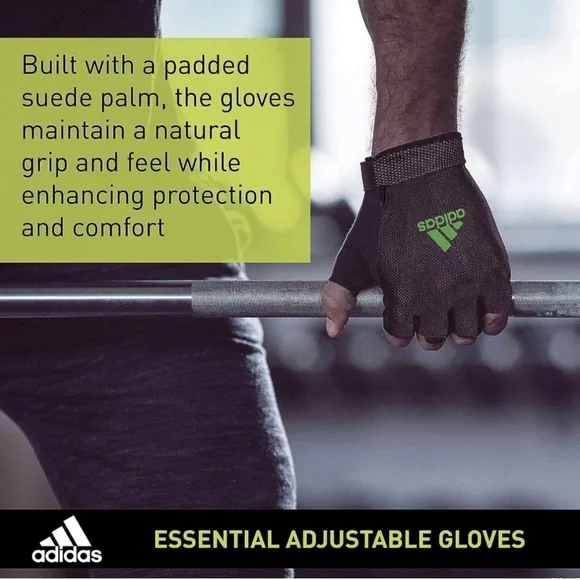 NWT Adidas Aeroready Adjustable Essential Gloves Black & Pink Training Gloves - Picture 10 of 12